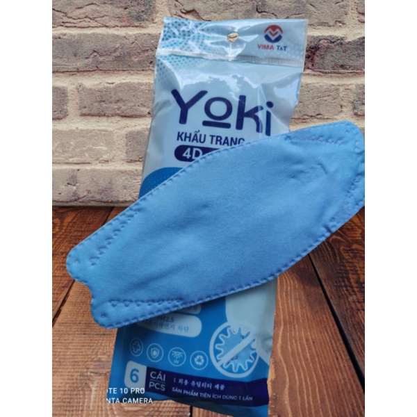 Khẩu trang 4D Yoki kháng khuẩn 1 bịch/6 cái trắng | BigBuy360 - bigbuy360.vn