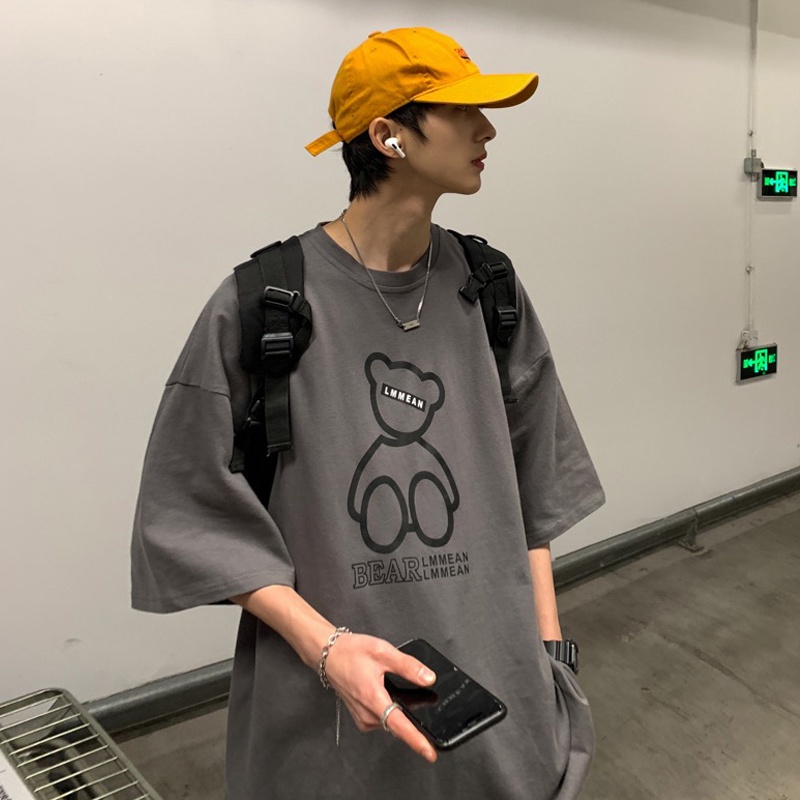 Áo Thun Tay Ngắn Cổ Tròn In Hình Gấu Thời Trang Dành Cho Nữ