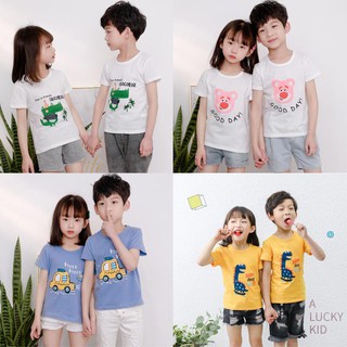 Áo thun tay ngắn vải cotton thời trang mùa hè cho bé trai và bé gái 3-15 tuổi