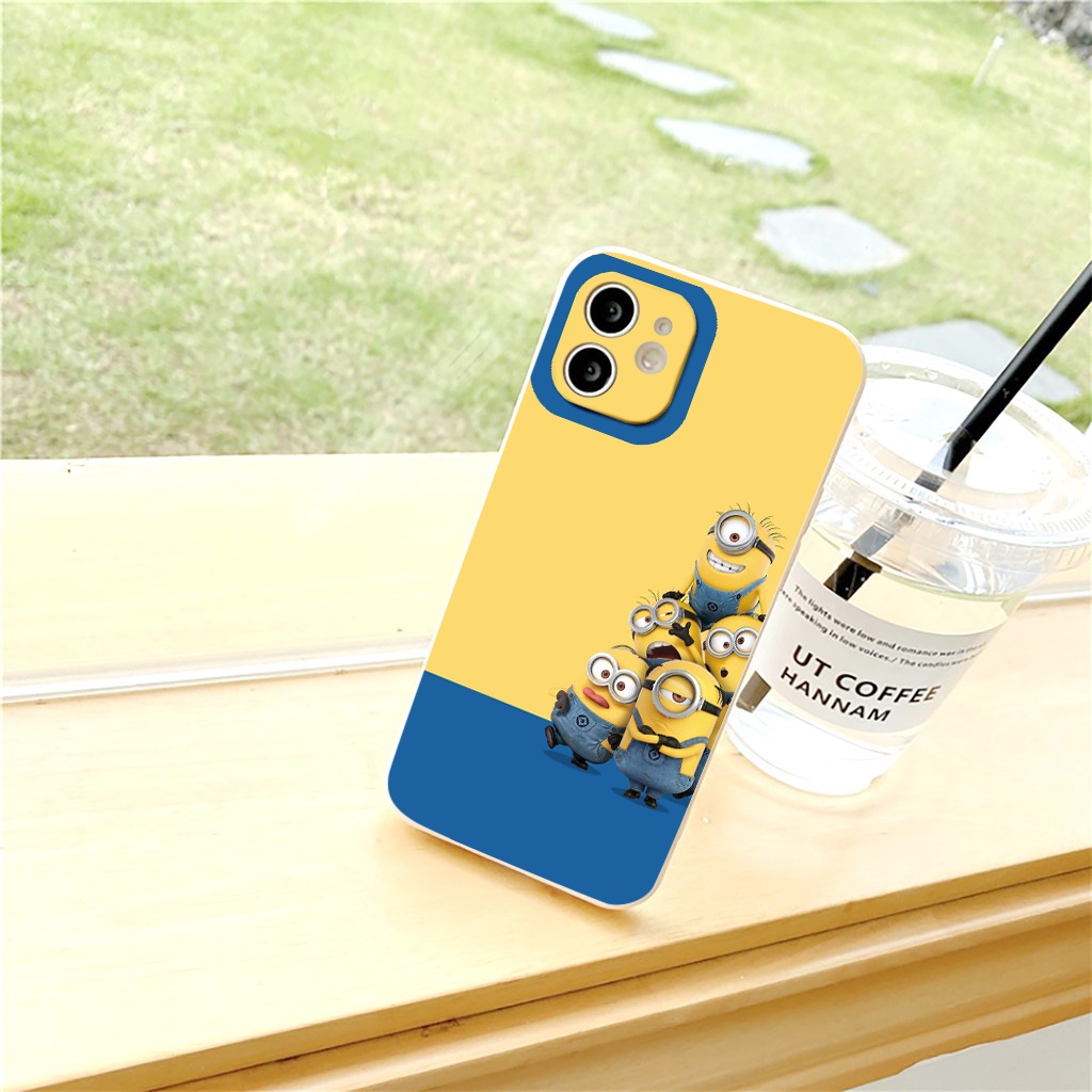 Ốp iphone - Ốp lưng iphone cạnh vuông hoạt hình minion dành cho ip 6 đến 14promax - ng201