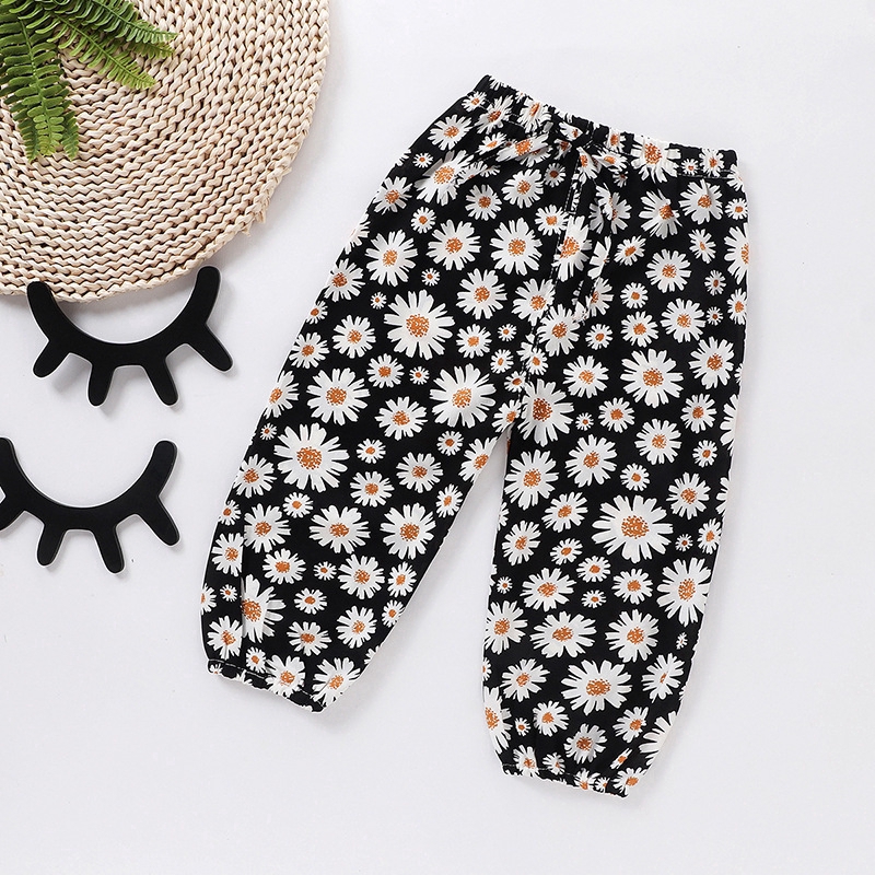 Quần Legging Hoa Cúc Cho Bé Gái
