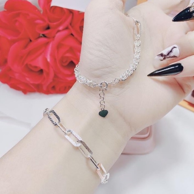 Lắc tay Bạc nữ. Kiểu dáng dây phụng mix xích phay mới lạ độc đáo Xinh lắm luôn ạ Mainomi Shop Bạc Xinh