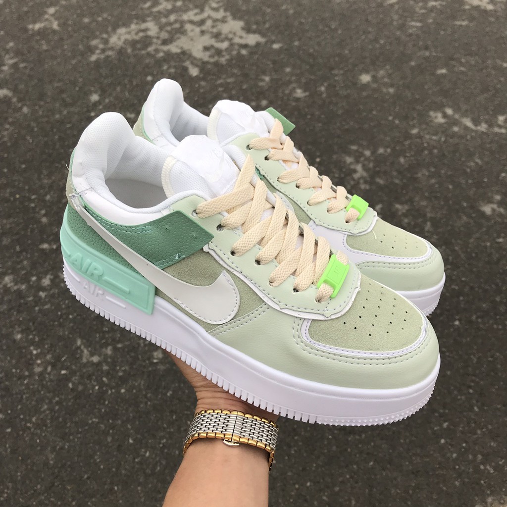 Giày af1 shadow air force 1 xanh ngọc, xanh mint, xanh cốm full box