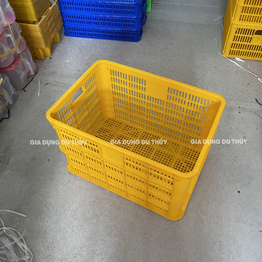 Sóng nhựa hở, rổ nhựa hở, kích thước 3t9 (61cm x 42cm x 39cm), nhựa chính phẩm đẹp, chắc chắn của gia dụng Du Thủy