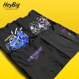 Áo thun, áo phông đen tay lỡ unisex form rộng Nelly thương hiệu HeyBig