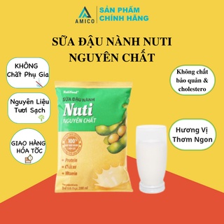 Thùng 36 bịch sữa đậu nành Nuti nguyên chất có đường