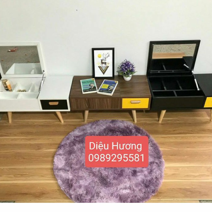 ( Size To 80cm )Bàn phấn thông minh, bàn trang điểm ngồi bệt kèm gương cao cấp để đầu giường, thiết kế trang