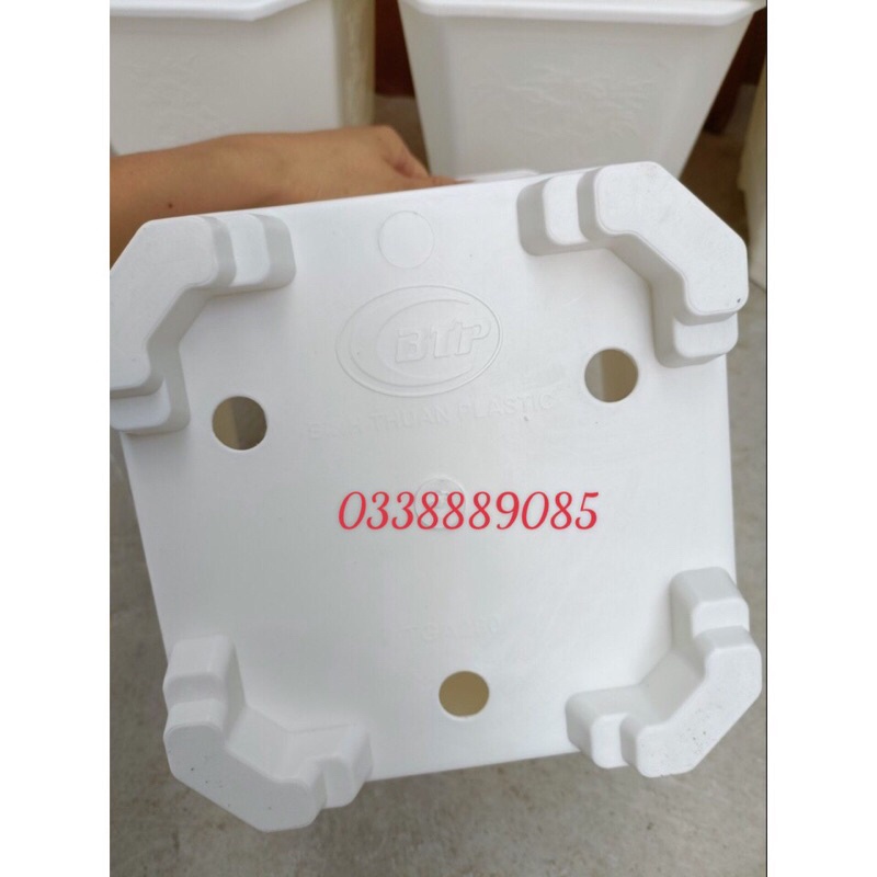 (25x27)Chậu nhựa vuông TGA280 dày dặn, trồng cây siêu bền, siêu đẹp, hàng sẵn kho