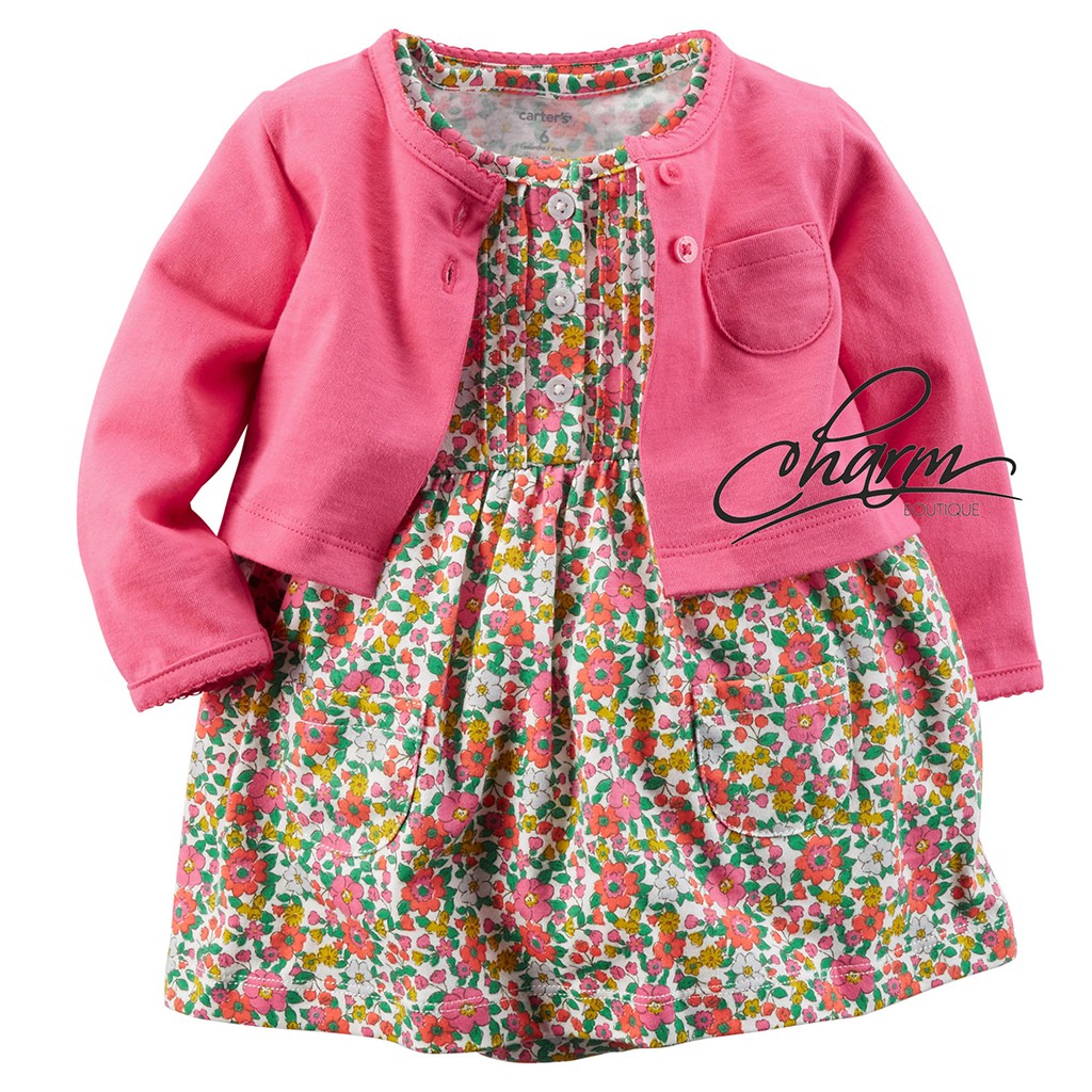 Váy Cho Bé Gái, Đầm Bé Gái Thun CARTER'S Chính Hãng