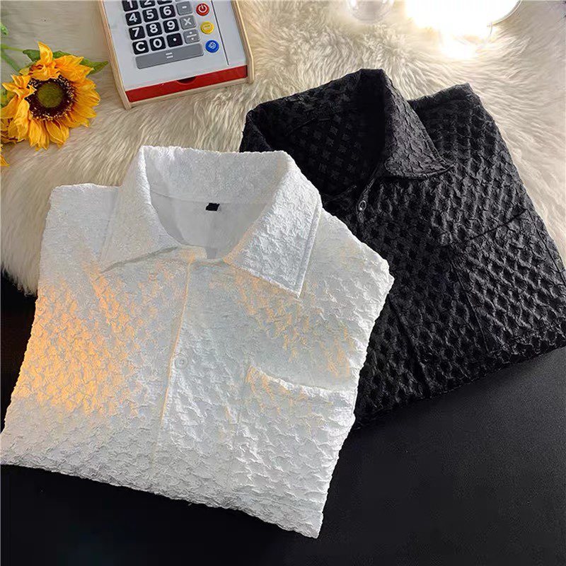 Áo Sơ Mi Nam Phong Cách Hàn Quốc, Chất Liệu Gấm Xốp Siêu Độc Mã Sản Phẩm TIFFA