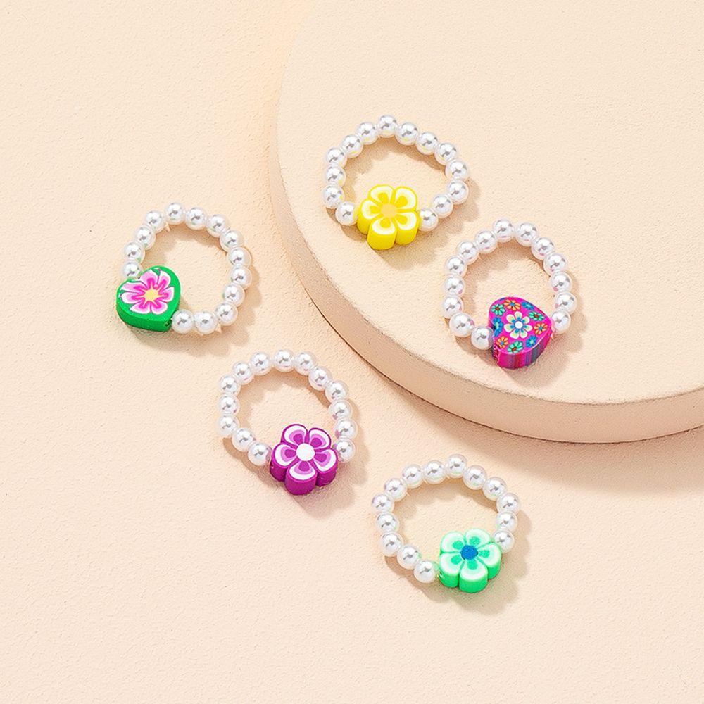 Nhẫn Acrylic Hình Hoa Trái Tim VANES1 Thời Trang Hàn Quốc Dành Cho Nữ