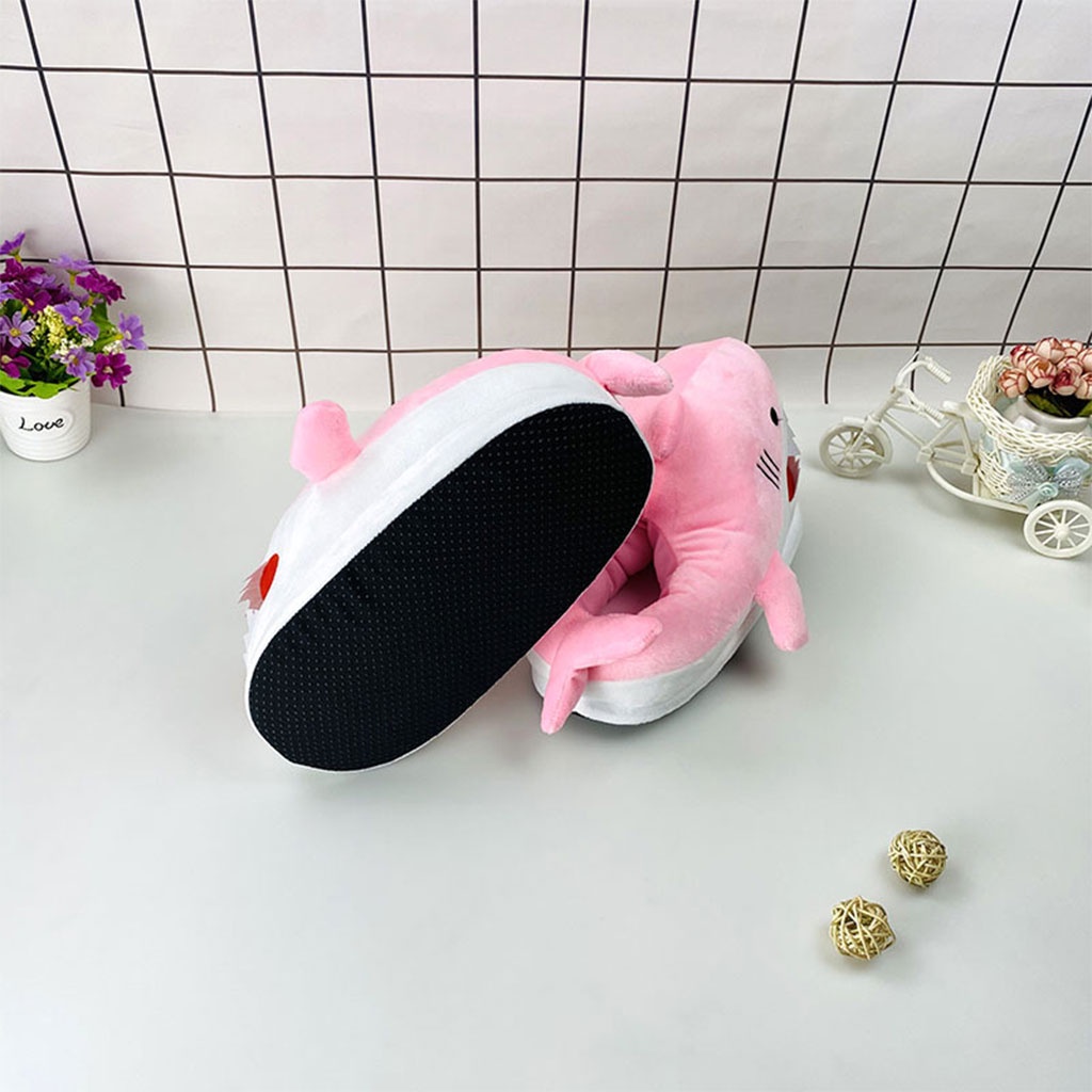 Dép Bông Đi Trong Nhà Hình Cá Mập Giữ Ấm Vui Nhộn Cho Cặp Đôi