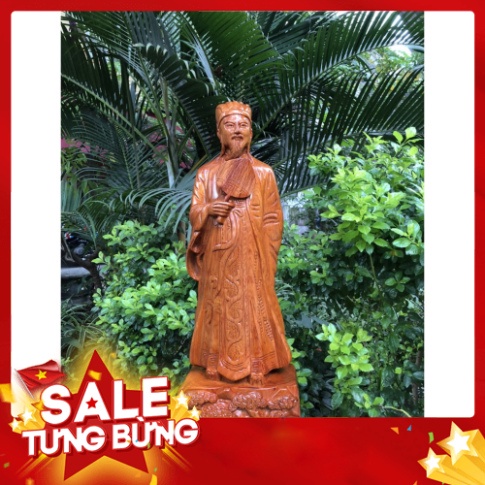 Tượng Gỗ Khổng Minh Gia Cát Lượng Cao 30 Cm