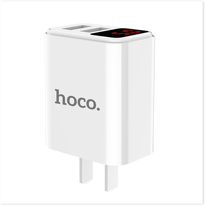 Cốc sạc 2 cổng Hoco C63 hỗ trợ sạc nhanh 2.1A có màn hình LED hiển thị điện áp sạc - MrPhukien
