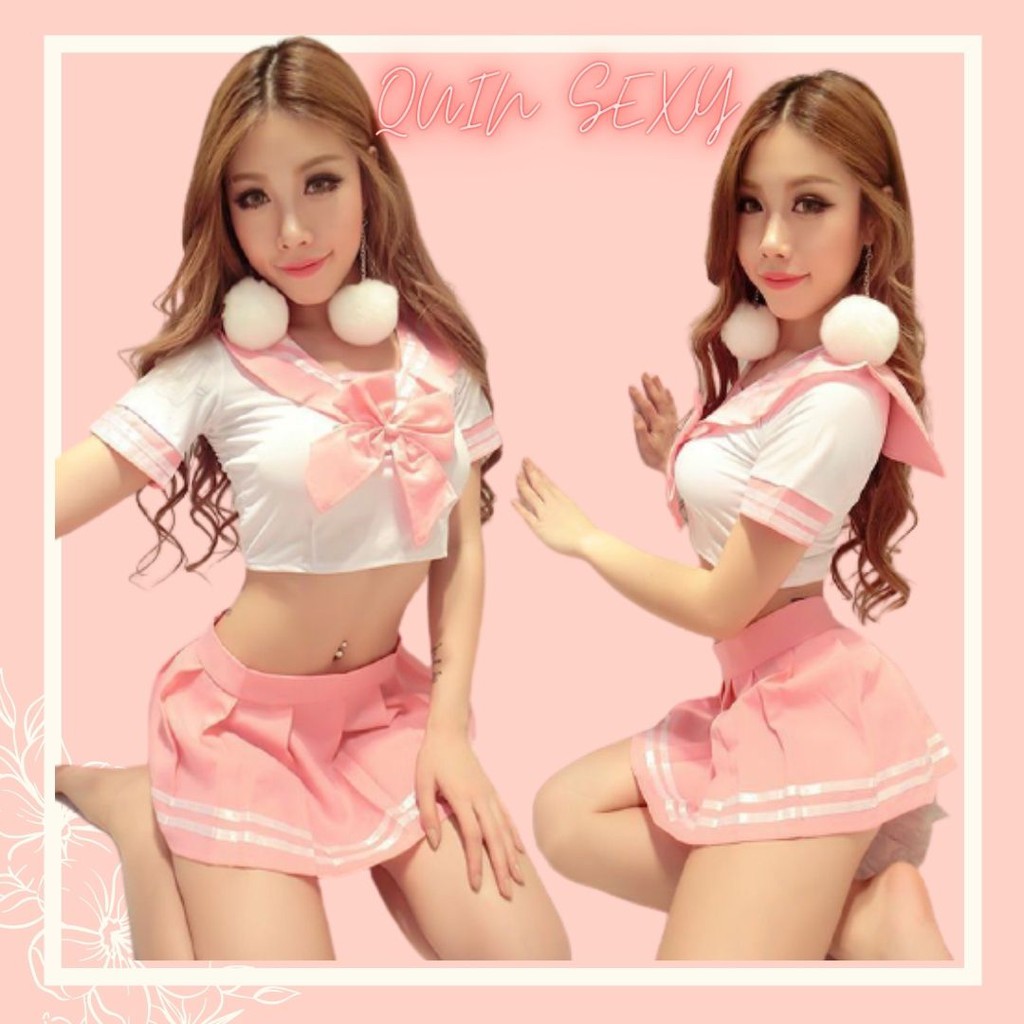 Bộ hoá trang học sinh Nhật Bản sexy trắng hồng CL027