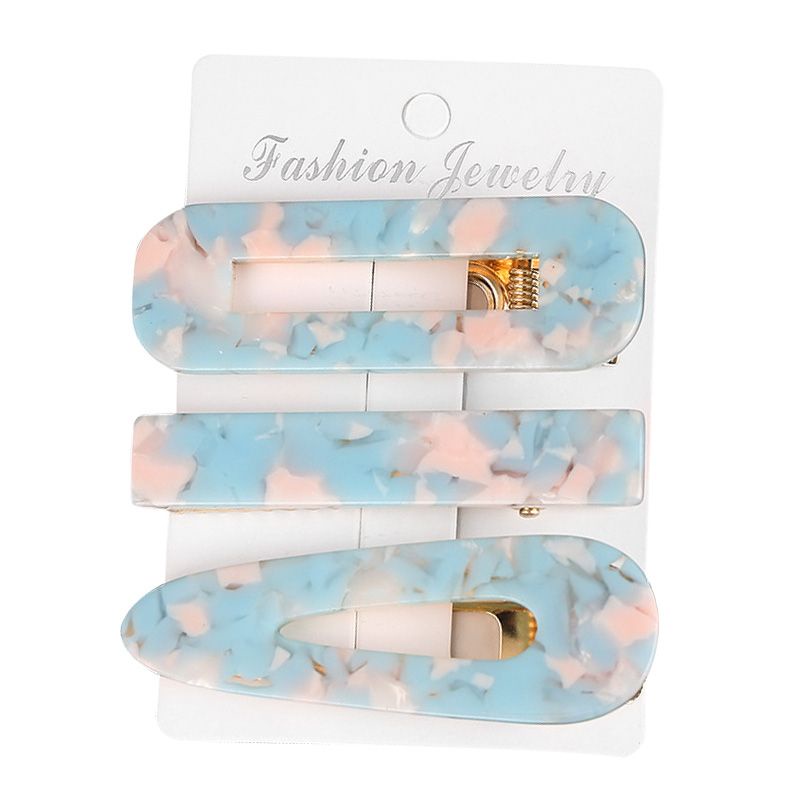 Set 3 Kẹp Tóc Họa Tiết Cẩm Thạch Thời Trang Cho Nữ