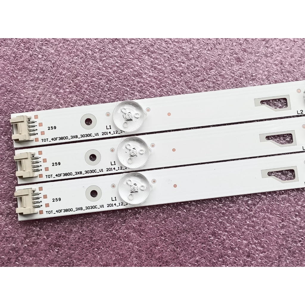 THANH LED TIVI TCL 40D2700 40D2780 40Z1-O TOT_40F3800_3X8_3030C_V1 4C-LB4008 MỚI 100%, BỘ 3 THANH, MỖI THANH 8 BÓNG 6V