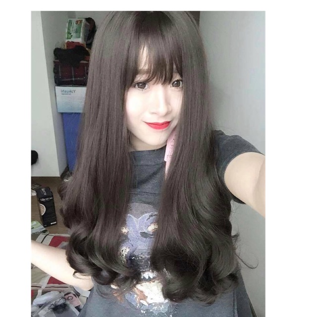 Tóc giả nữ / Free ship 99k / Tóc giả nguyên đầu xoăn lửng 50 cm