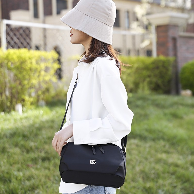 Túi xách nữ Túi đeo chéo vai màu đen/hồng chống nước phong cách Hàn Quốc cho nữ-74