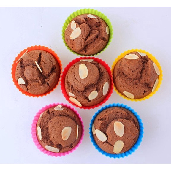 Khuôn cốc tròn bằng silicone làm bánh muffin tiện lợi