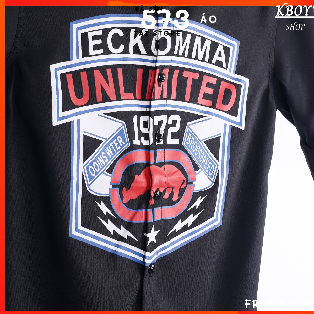 Áo sơ mi tay dài họa tiết tê giác hàng quảng châu cao cấp 2 màu TRẮNG/ĐEN thích hợp mặc dạo phố, du lịch - 2922 | BigBuy360 - bigbuy360.vn