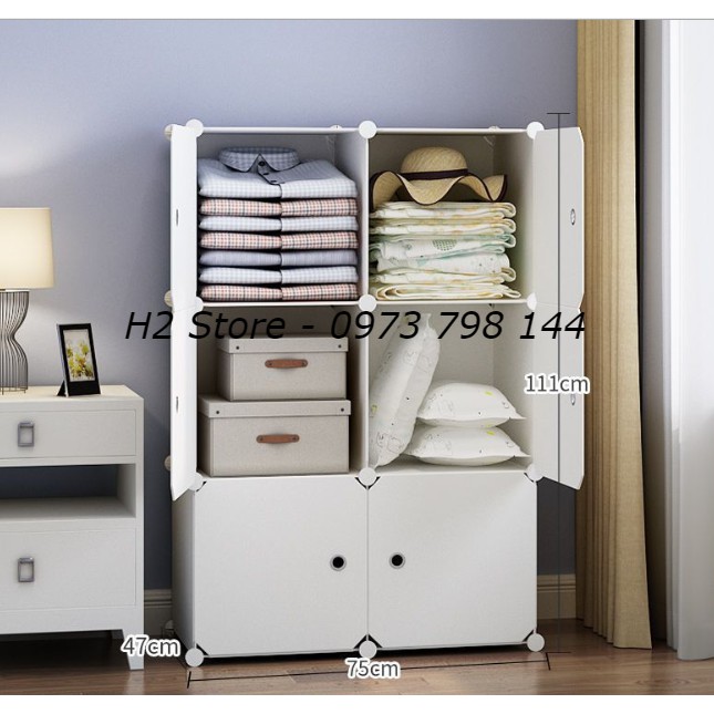 TỦ NHỰA ĐỂ ĐỒ ĐA NĂNG LẮP GHÉP CHO TRẺ 6 Ô VÁCH TRẮNG CỬA NHIỀU MẪU THÔNG MINH GIÁ RẺ sâu 47cm