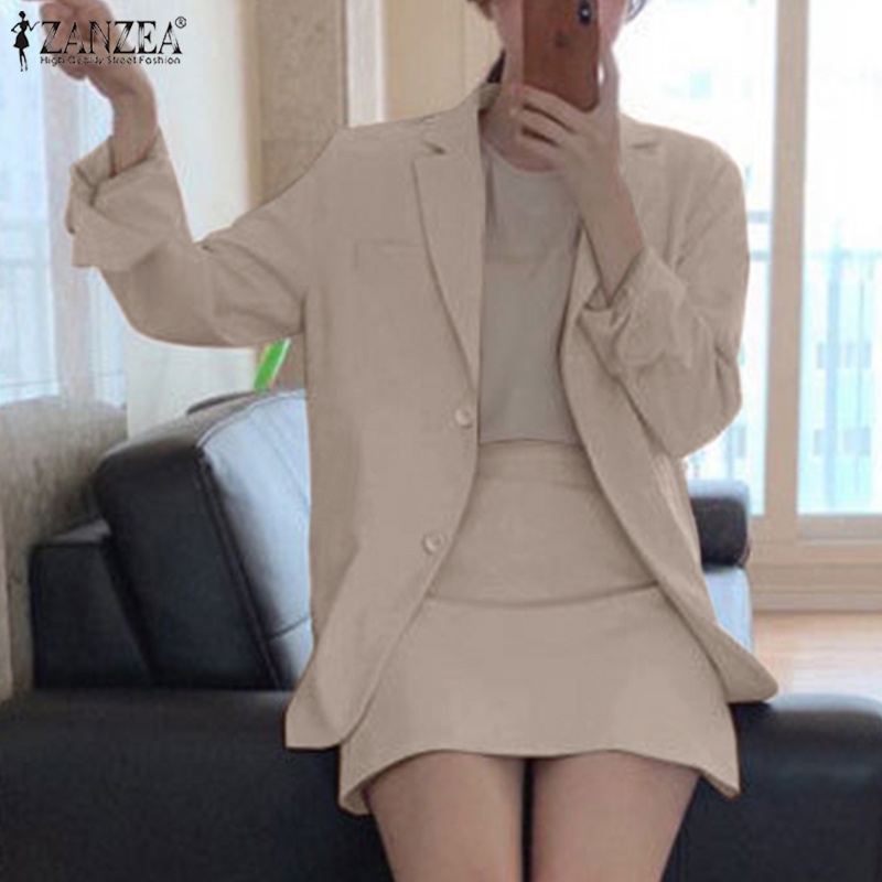 Set ZANZEA gồm áo khoác blazer 2 dây + quần thời trang nữ