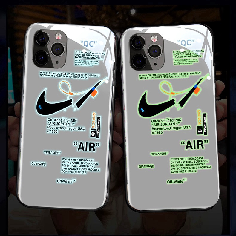 【LED LIGHT】 Air Jordan AJ iPhone Điều khiển bằng giọng nói Đèn LED điện thoại Vỏ iPhone Kính cường lực Chống vỡ Thích hợp cho iPhoneX iPhoneXR iPhone11