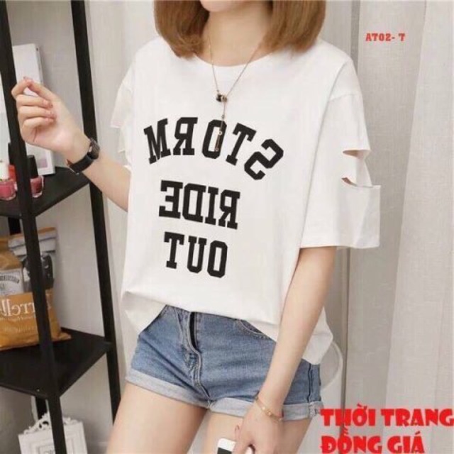 Áo thun tay lỡ y hình