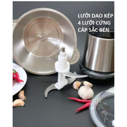 MÁY XAY THỊT FOOD PROCESSOR HDA CỐI INOX 304 DUNG TÍCH 2 LÍT