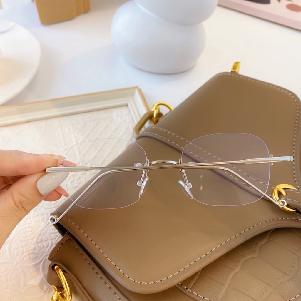 Mắt Kính Gọng Kim Loại Chống Bức Xạ Phong Cách Retro Hàn Quốc Cho Nam Nữ
