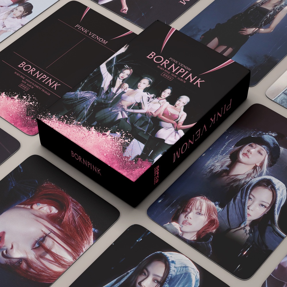 Lomo Card bo góc Blackpink BORN PINK VENOM Rosé Lisa Jennie Jisoo 54 thẻ/hộp