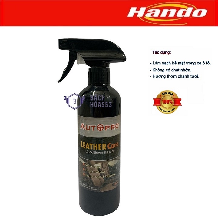 Chai xi bóng bảo dưỡng nội thất xe AutoPro Hando 500ml