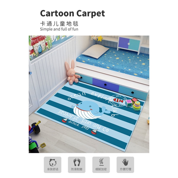 Dễ Thương Thảm Lót Sàn Họa Tiết Hoạt Hình Phong Cách Bắc Âu Trang Trí Phòng Khách / Phòng Ngủ Cho Bé
