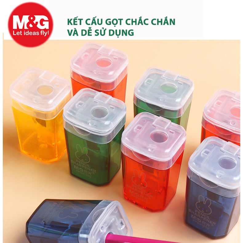 Cây chuốt gọt bút chì gỗ siêu sắc và đẹp APS91202  thân hình thùng rác, thân nhựa PS an toàn, lưỡi thép hợp kim cao cấp