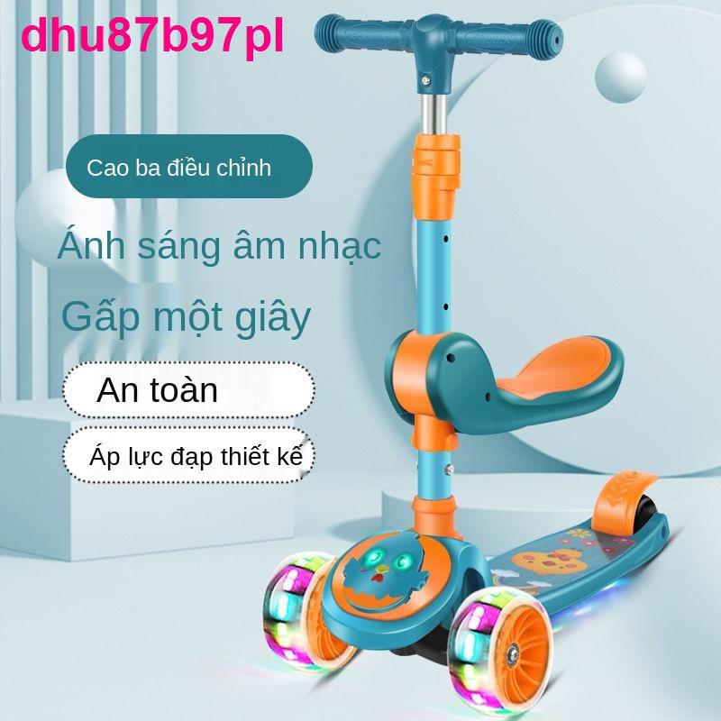 Xe trượt Scooter Trẻ em 1-3 tuổi lăn ba trong một 3-6 Bé trai / gái 6-10 chân