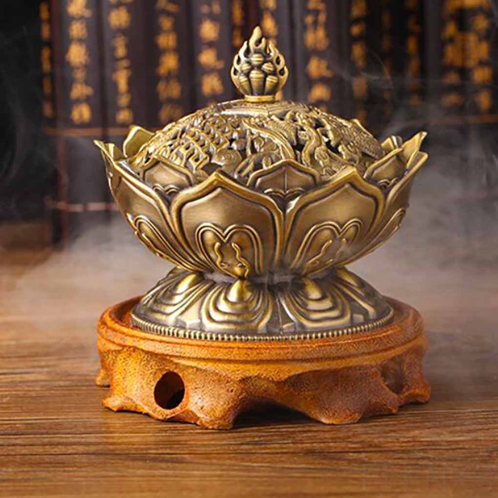Đèn đốt khói trầm hương bằng hợp kim kiểu dáng trung hoa thiết kế sang trọng