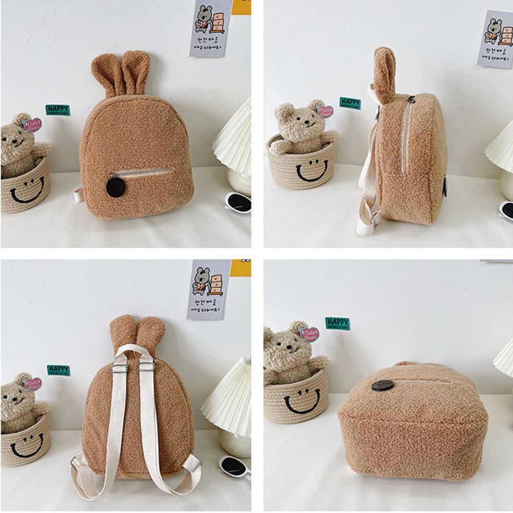 Ba Lô Lông Cừu Mini Hình Tai Gấu Thời Trang Thu Đông Xinh Xắn
