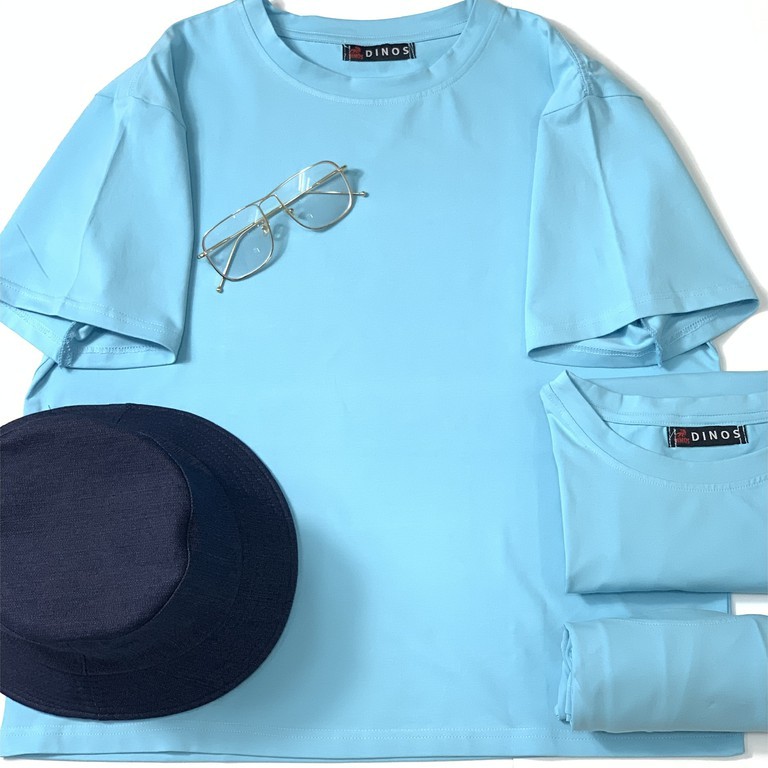 Áo phông nữ cổ tròn trơn form rộng tay lỡ Oversize basic Cotton Spandex