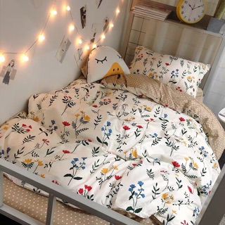 Chăn ga gối cotton poly họa tiết hoa - Mẫu hoa cổ điển