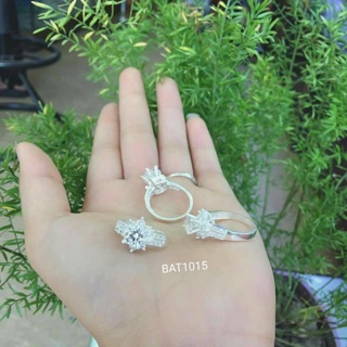 Nhẫn đá bông hoa xinh xắn bạc 925 làng nghề HD