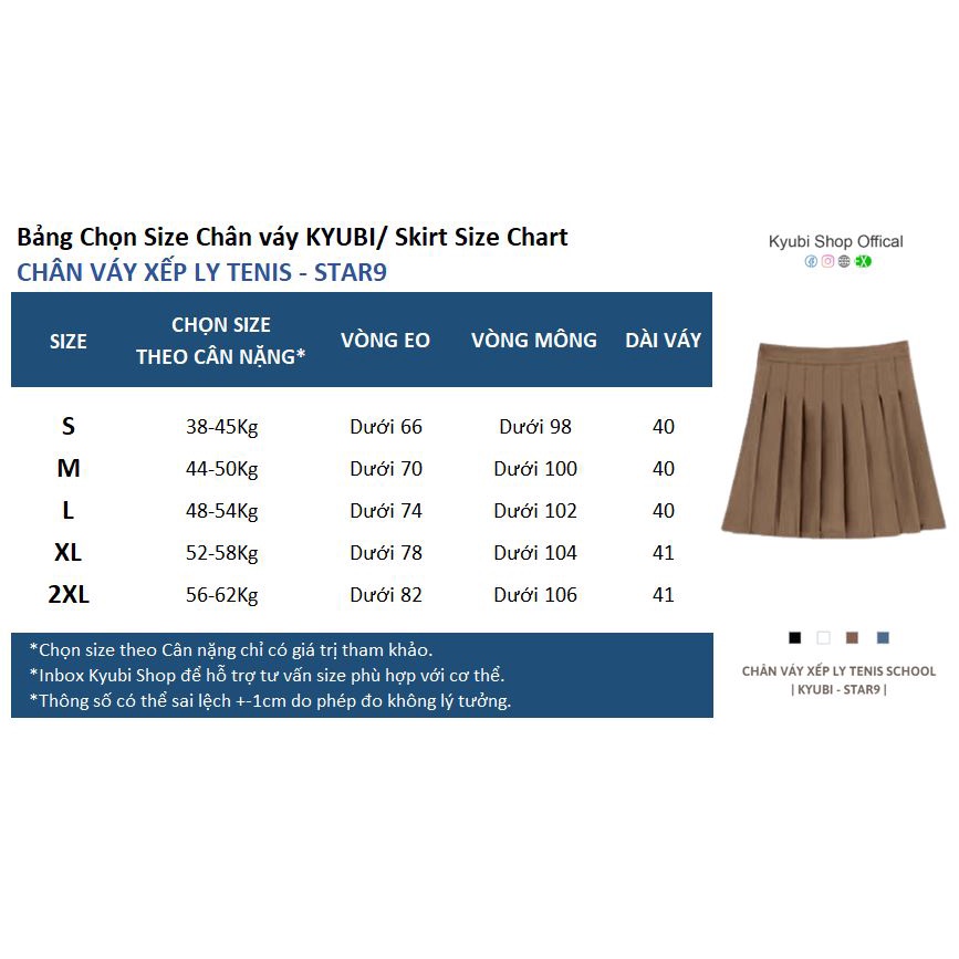Chân váy ngắn xếp ly tennis KYUBI nữ sinh hàn quốc ulzzang màu NÂU ĐEN TRẮNG (Có lót quần trong, có bigsize) - STAR9