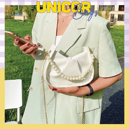 Túi Xách Nữ Trắng Đeo Chéo Thanh Lịch Kiểu Pháp Xu Hướng Năm 2022