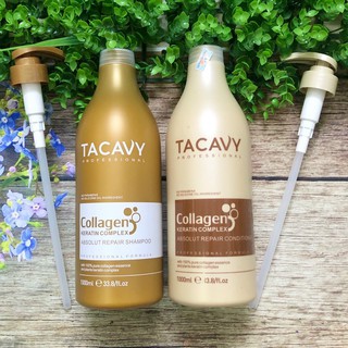 Dầu gội xả chuyên phục hồi tóc hư tổn TACAVY COLAGEN KERATIN COMPLEX 1000mlx2