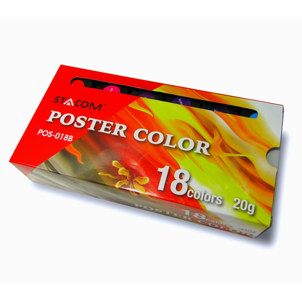Bộ màu nước Poster 18 màu Stacom POS018