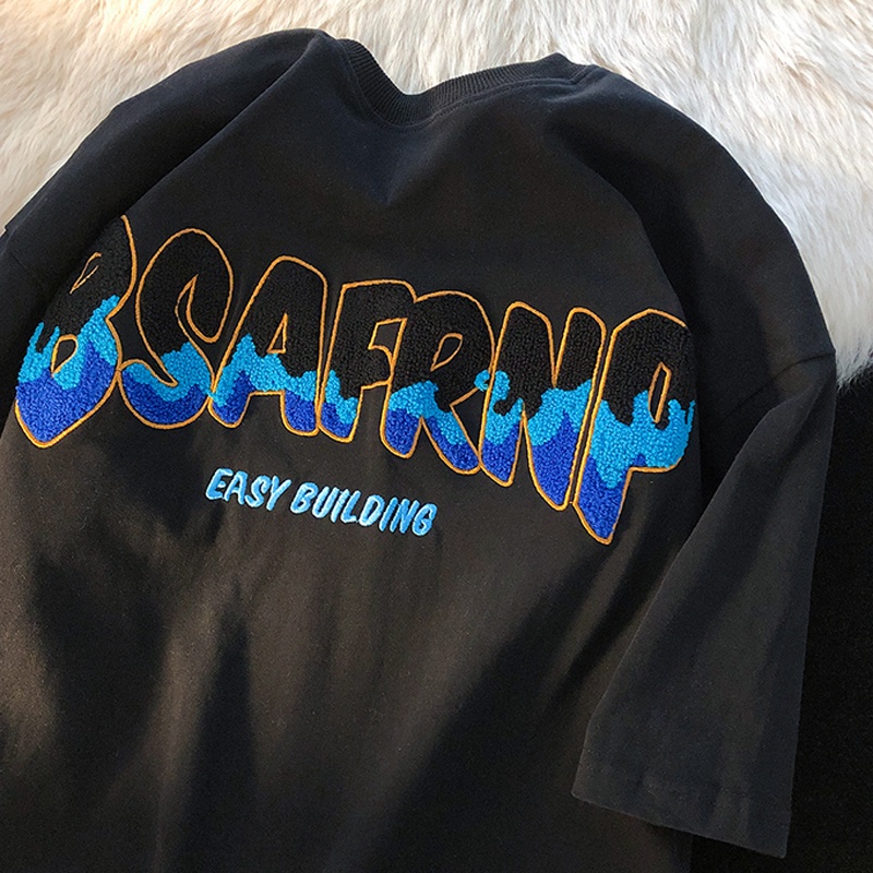 NRVP Áo Thun Nữ Ngắn Tay Dáng Rộng In Họa Tiết Phong Cách Hàn Quốc Mới