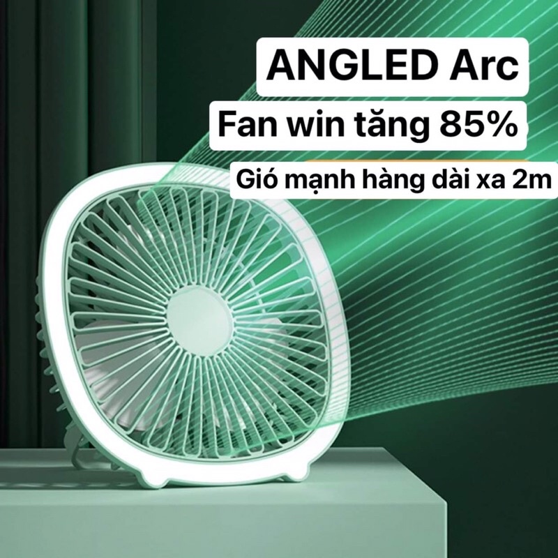 Quạt sạc tích điện có đèn led treo tường , để bàn chân sạc usb