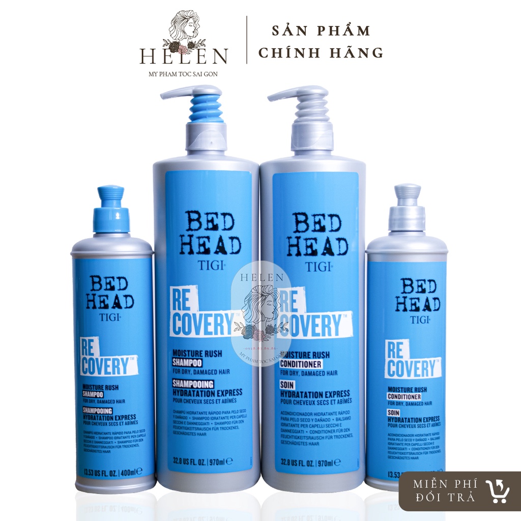 Cặp Dầu Gội Xả TIGI BED HEAD Xanh Dương Đủ Size | Phục Hồi Tóc Hư Tổn , Hồi Sinh Tóc Yếu | Hàng Chính Hãng