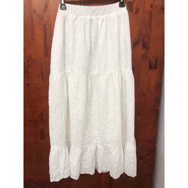 Chân váy maxi trắng zora