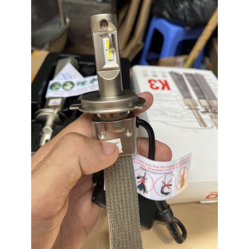 Đèn pha K3 siêu sáng chân H4 lắp oto xe máy